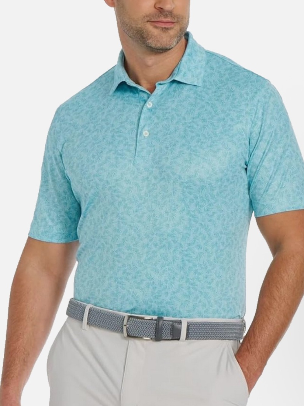 NWT Greg Norman Men's ML75 Polo Golf Shirt Pattern Size Small
